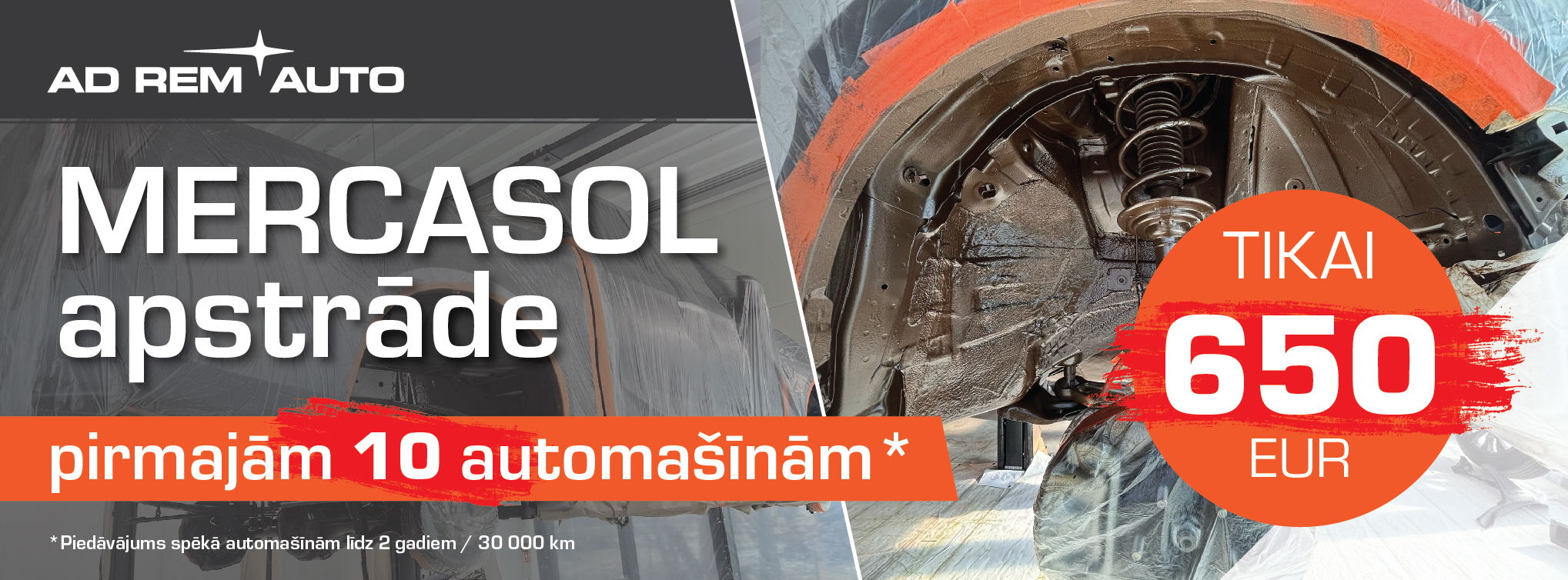 Mercasol apstrāde JAUNIEM auto